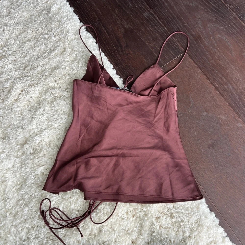 Lioness Mariah Satin Cami - Dark Brown - Picture 3 of 4